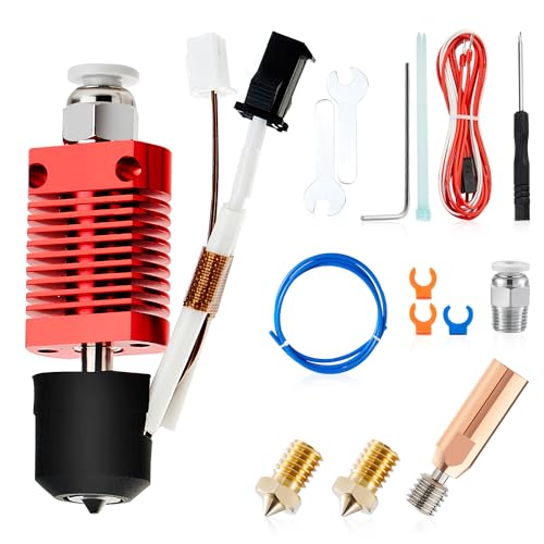 Ender 3 Hotend All-Metal Upgrade: 24V 60W CHC Hotend Ceramic Heating Core Compatible with Ender-3 V2/ 3 Pro/Max/ 5 Pro/Plus/ 6 / CR-10 Hot end Kit Replacment - color: Red set G