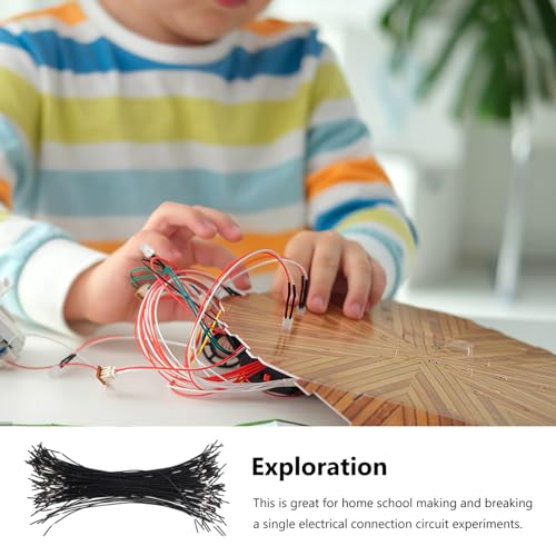 SEWACC 100pcs Interconnect Circuit Wire Physics Laboratory Electricity Connection Wire Black - color: Black