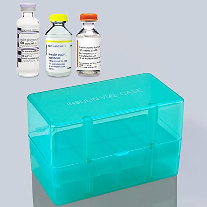 8-Holes Medication Vial Storage Box for Fridge, Insulin Vial Holder Organizer Case Fits Various 5ml-15ml Injectable Medicines Vials - Green - color: Green