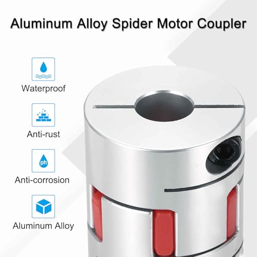 MECCANIXITY Aluminum Shaft Coupling 8mm to 14mm Flexible Spider Coupling L50mm x D40mm Coupler Jaw Spider Shaft Joint Connector for 3D Printers DIY Encoder CNC Router Milling Machine - size: D40mm Fit 8mm to 14mm