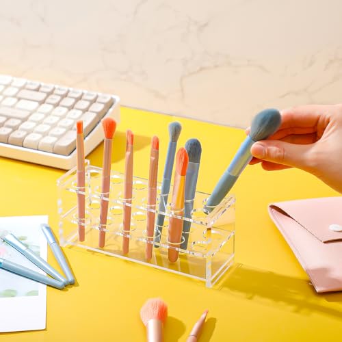 2 Pcs Acrylic Test Tube Rack 12 Wells 10ml Acrylic Centrifuge Tube Holder Clear Syringe Holder 16mm/ 0.63 inch Lab Vial Stand Transparent for 10ml Centrifuge Tubes