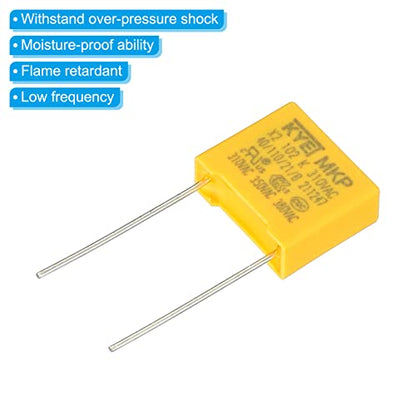 PATIKIL Safety Capacitors, 10 Pack 0.001uF AC 310V 10mm Pin Pitch 13x11x5mm Polypropylene Film Capacitor Assortment Kit for DIY Electronic Products - style: 0.001 uF