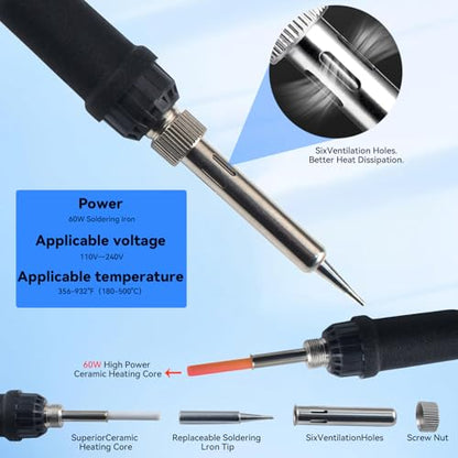 FYSETC Printing Pen Smoothing Finishing Tool: 19-1 Cleaning Kit Handheld Soldering Iron 110V 60W LCD Digital with 2Pcs Adapter TS100 TS101 - Carving Knife for Repairing 3D Prints