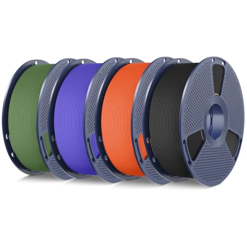 SUNLU 4KG Bundle PLA Matte 1.75mm, Matte Surface 3D Printer Filament - color: Black+orange+purple+olive Green, size: 4KG