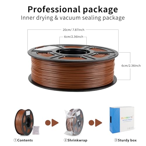 iSANMATE ASA Filament 1.75mm Brown 1KG, UV & Weather Resistant 3D Printer Filament Perfect for Outdoor Functional Parts, Dimensional Accuracy +/- 0.02mm, 1kg Spool (2.2lbs) - color: Brown
