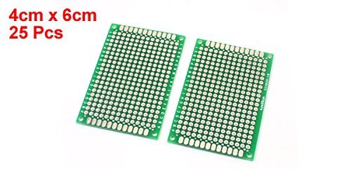 25Pcs Double Sided Protoboard Prototyping Pcb Board 4cm x 6cm