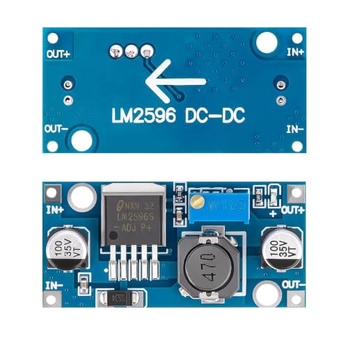 LM2596 DC-DC Buck Converter 10 Pack, Adjustable Voltage Regulator 3.2V-46V Input 1.25V-35V Output 3A Max Step Down Power Supply Module for Arduino LED Strip DIY Electronics Projects