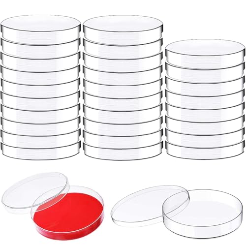 30 Pack 90 x 15mm Plastic Bioresearch Sterile Petri Dishes with Lids - size: 30pcs 90MM
