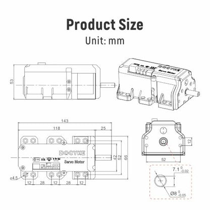High Torque RC Servo (550kg) - size: 550kg