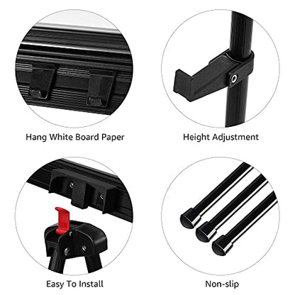 Amazon Basics High Boardroom Aluminum Flipchart Whiteboard and Display Easel Stand with Adjustable Height Telescope Tripod, 35 x 2 x 28 Inches, Black - style: Lightweight Board Easel