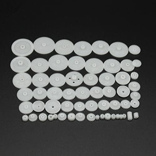 ZEZEFUFU 58 Pack Different Size Plastic Gear Modulus 0.5 Assortment RC Car Robot Toy Motor