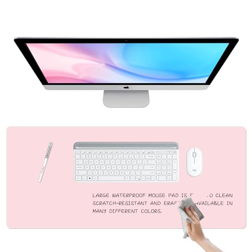 Dry Erase Desk Mat, Erasable Writing White Board for Making Plans - color: Pink