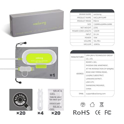 Vacuum-Sealed 3D Printing Filament Kit, 20 Packs Lightproof Storage Bags with Vacuum Pump, Moisture-Proof Bags, Sorting & Storage of PA/DP/PC/PLA/ABS/TPU/ASA/PETG with Desiccant