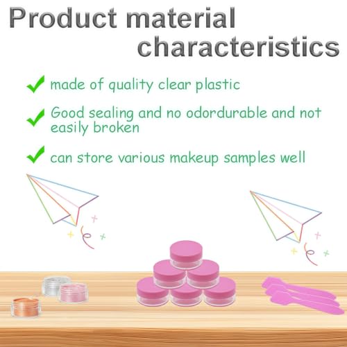 50 Pcs Makeup Sample Containers 3g/5g Sample Containers with Lids Tiny Sample Jars for Skincare Cream Lotion Jewelry Beads DIY Crafts Travel (FZG/5g/Fen) - color: pink, size: 5g