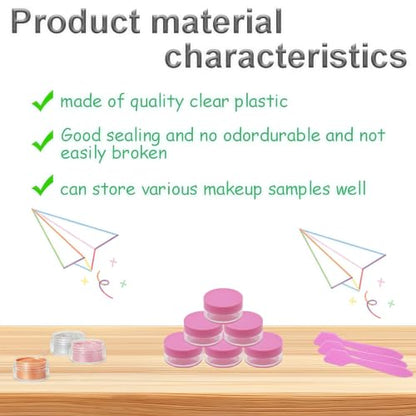 50 Pcs Makeup Sample Containers 3g/5g Sample Containers with Lids Tiny Sample Jars for Skincare Cream Lotion Jewelry Beads DIY Crafts Travel (FZG/5g/Fen) - color: pink, size: 5g