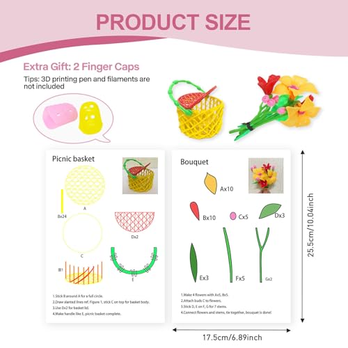 Dayker 3D Printing Pen Drawing Book, 40 Patterns Painting Graffiti Template - color: Single