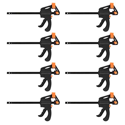4 Inch Bar Clamps for Woodworking, 8 Pack Quick Grip Clamps Trigger Clamp One Handed Ratchet Clamp, Mini Small Bar Clamp for Craft