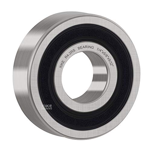 XiKe R4-2RS Sealed Ball Bearing, 1/4"x5/8"x0.196" (10-Pack) - size: R4-2RS - 6.35x15.875x5.556 mm