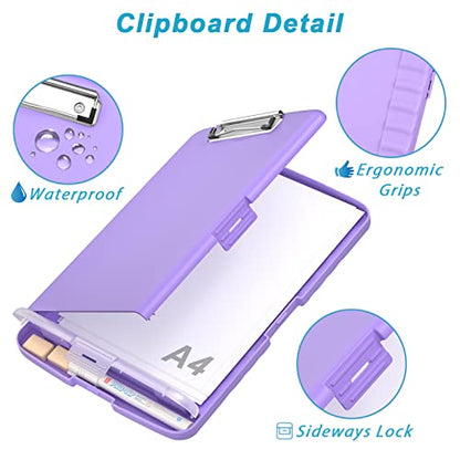 Rimilak Clipboard with Storage, 8.5 x 11'' High Capacity Clip Board, Purple - color: Purple