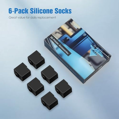 Silicone Socks for Anycubic Kobra S1 / S1 Combo & Kobra 3/3 Combo, High Temperature Resistant Hotend Silicone Covers, 3D Printer Accessories, 6-Pack - color: Kobra 3/S1 Socks