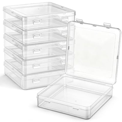 Jetec 6 Pieces Small Clear Plastic Storage Box, 5.9 x 5.9 x 1.5 Inch - size: 5.9 x 5.9 x 1.5 Inch