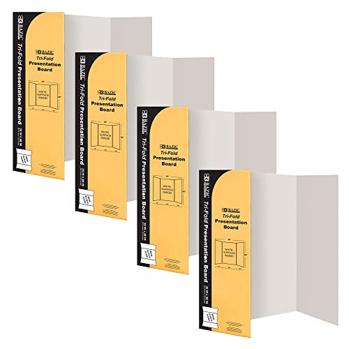 BAZIC Products White Tri-Fold Poster Board, 36 x 48 in, 4-Pack - color: White, size: 4-Pack