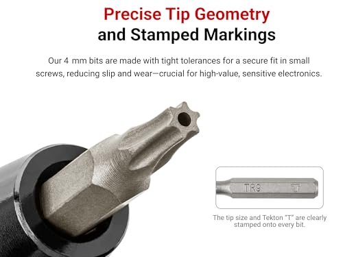 TEKTON 4 mm Tamper Star and Triangle Bit Set with Rail, 12-Piece | DZZ92002 - style: 12-pc. Tamper Star/Triangle Bit Set
