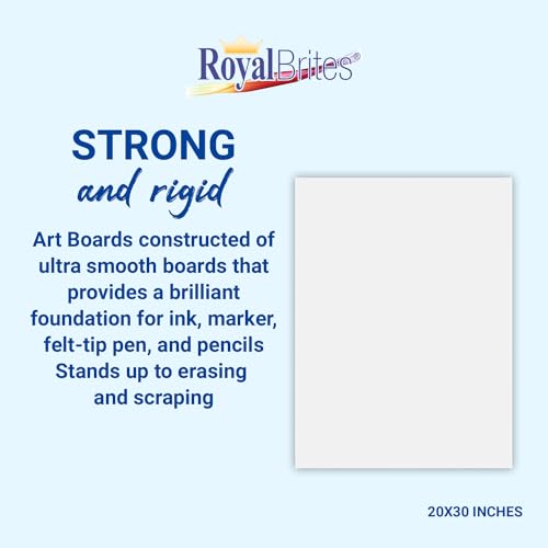 Royal Brites Illustration Boards - Heavyweight 2-Sided White - 20 in x 30 in, 9 Count