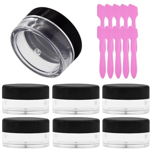 50 Pcs Makeup Sample Containers 3g/5g Sample Containers with Lids Tiny Sample Jars for Skincare Cream Lotion Jewelry Beads DIY Crafts Travel (FZG/5g/Hei) - color: black, size: 5g