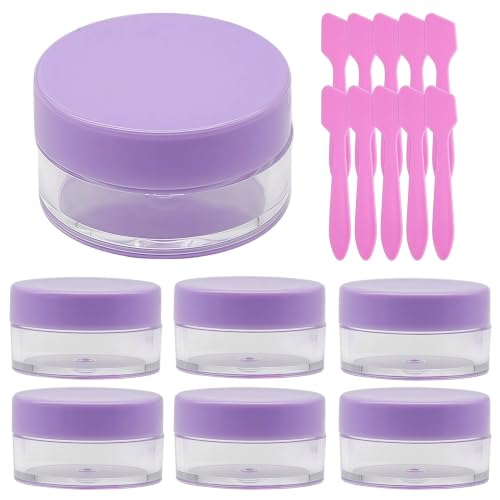 50 Pcs Makeup Sample Containers 3g/5g Sample Containers with Lids Tiny Sample Jars for Skincare Cream Lotion Jewelry Beads DIY Crafts Travel (FZG/5g/Zi) - color: purple, size: 5g