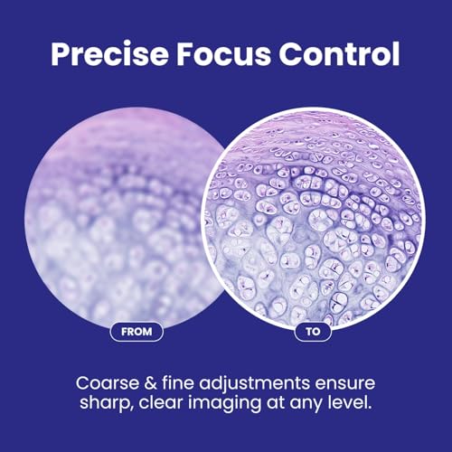 Awarded Best Compound Microscope 2016 - OMAX 40X-2000X Lab LED Binocular Microscope with Double Layer Mechanical Stage w Blank Slides Covers and Lens Cleaning Paper