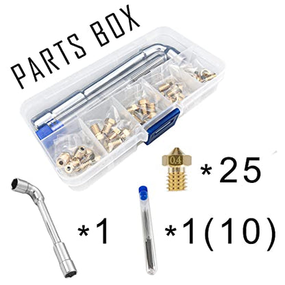 Nozzles 25 pcs 3D Printer Extruders Brass Nozzles - size: V5/V6 Brass, style: Kit: 0.4 Nozzles