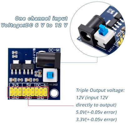 5-Pack DC-DC Power Module, 12V to 3.3V/5V Triple Output
