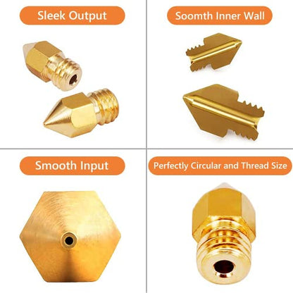 Creality Official MK8 Ender 3 Nozzles 24 pcs 3D Printer Brass Nozzles Extruder for Ender 3 Series and Creality CR-10 0.2mm, 0.3mm, 0.4mm, 0.5mm, 0.6mm, 0.8mm, 1.0mm Printer Nozzle Kit - style: MK8 24P