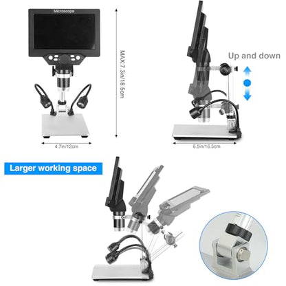 Koolertron 7 Inch LCD Digital Microscope 12MP 1080P with 32G TF Card - size: 7 inch (LCD and 32GB TF Card and Remote Control)
