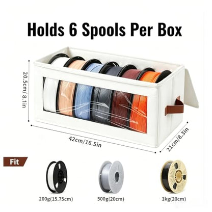 Filament Storage Box Waterproof Dry Box with Desiccants (White, 2 Pack) - color: White