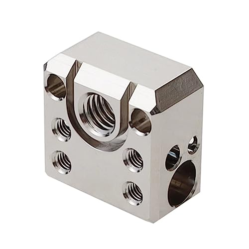 POLISI3D Plated Copper Heater Block High Temperature Ender 3 Heat Block Compatible with MK8 Extruder Ender 3 V2 Pro Ender 5 Plus CR10 S4 S5 3D Printer All Metal Hotend Upgrades
