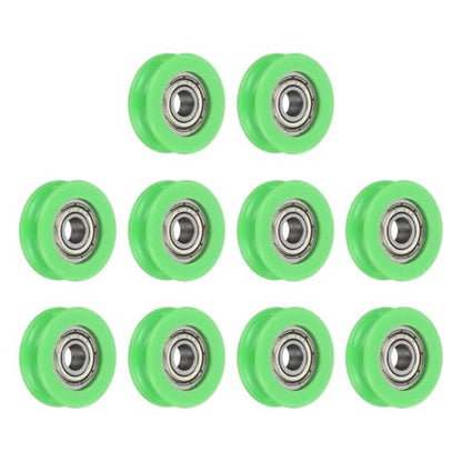 uxcell 10Pcs 605ZZ POM Pulley U-Groove Ball Bearing, 5x21x7mm, Light Green - color: Light Green, size: 5x21x7mm, 605ZZ