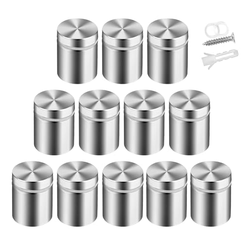 Standoff Screws for Acrylic Signs & Mounts - Metal Standoffs (0.75x1 in) - size: 0.75x1 in (12 Pcs)
