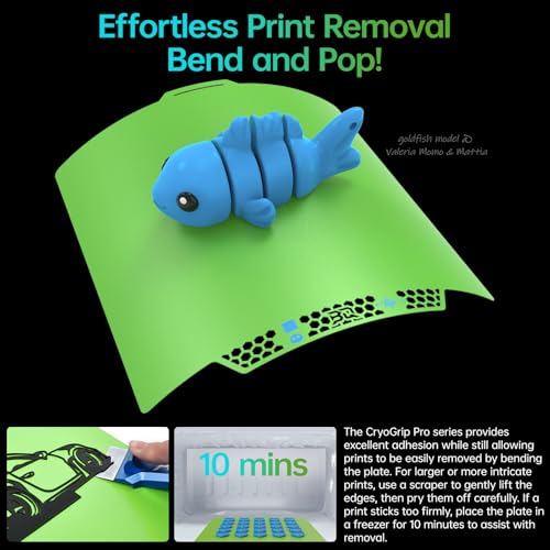 BIQU CryoGrip Pro Glacier Green Compatible with Bambu-Lab P1S/P1P/P2S/X2D/X1C/X1E/A1 3D Printers 257x257MM Panda Build Plate Double Sided Upgrade Removable Surface Platform - color: Glacier-Green, size: P1/P2/X1/A1/X2D