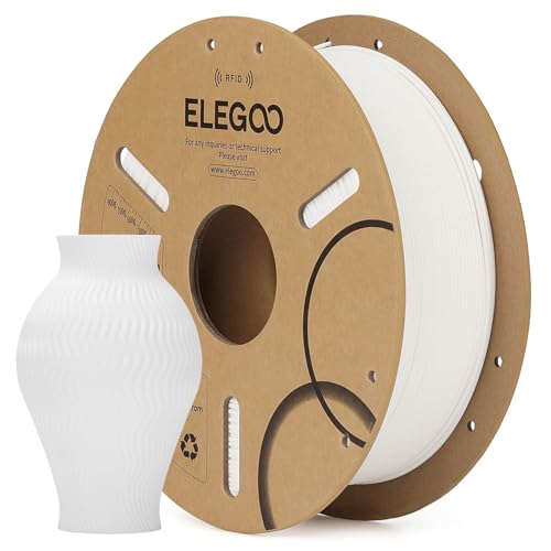 ELEGOO RFID PLA 3D Printer Filament 1.75mm White 1KG Auto Identification - color: Rfid White