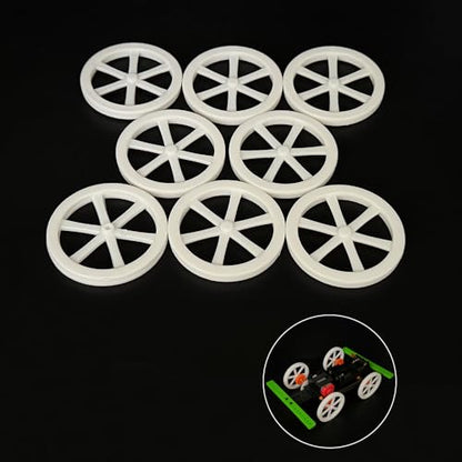 8PCS Model Toy Car Wheel RC Car Wheel Tire with 2mm Dia Shaft for RC Car Truck Robot DIY Model Toy Building Parts (2x44mm White) - style: 2x44mm White