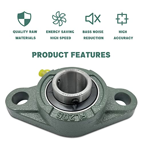 DEEPDREAM UCFL205-16 Pillow Block Bearing,Pack of 2 Flange Mounted Bearings,1 inch Bore,2 Bolt Flange Bearing, Self Alignment Pillow Block Bearing - size: UCFL205-16-2pcs