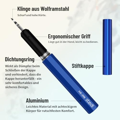 stedi Model Scriber Chisel,Tungsten steel Blades 0.15mm,for Modeling Hobby - style: Blue+0.15mm