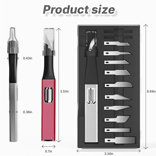 Precision Craft Knife Set, 10 Assorted Blades & Storage, Silver - color: Silver