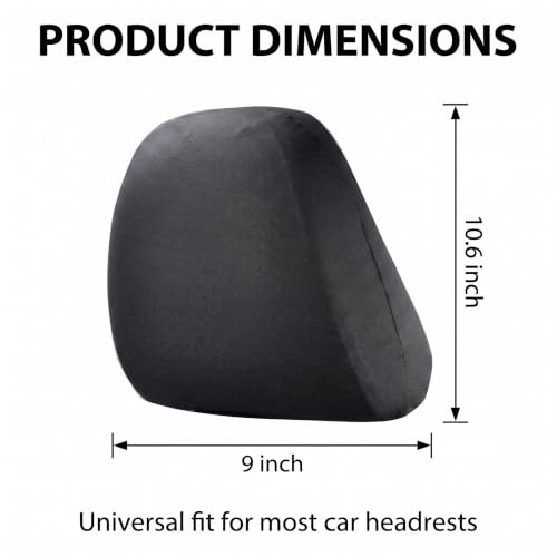 2 PCS Car Seat Headrest Covers, 9" x 10.6" Highly Elastic Knitted Car Headrest Protector, Breathable Dustproof Washable Auto Head Rest Sleeve, Universal for Vehicles SUV Truck (Black) - color: Black