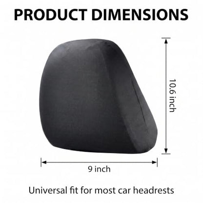 2 PCS Car Seat Headrest Covers, 9" x 10.6" Highly Elastic Knitted Car Headrest Protector, Breathable Dustproof Washable Auto Head Rest Sleeve, Universal for Vehicles SUV Truck (Black) - color: Black