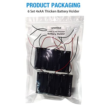 4 x 1.5V AA Batteries Battery Holder Wire Leads (Pack of 2) - size: 6Pcs (Pack of 2), style: 4×1.5V AA