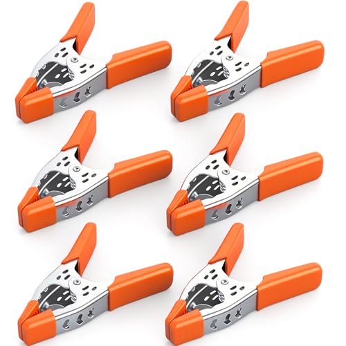 HORUSDY 6-Piece 6" inch Spring Clamp, Heavy Duty Spring Metal Spring Clamps, 2.5"-inch Jaw opening (6-Piece) - color: Orange, size: 6 inch 6-Piece