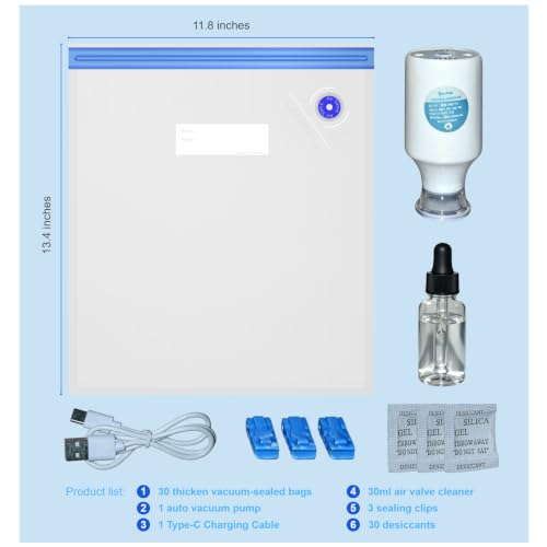 3D Printer Filament Storage Bags Vacuum Sealed Bags Kit, 30 PCS